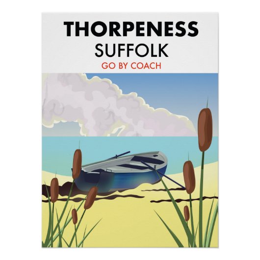 Thorpeness Suffolk vintage strandposter. Perfect Poster (Voorkant)