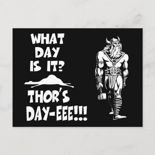 Thors Dag-Eee!! Briefkaart (Voorkant)
