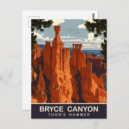 Thor's Hammer, Bryce Canyon, Utah, Reizen Briefkaart (Voorkant / Achterkant)