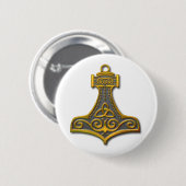 Thor's Hammer-gold Ronde Button 5,7 Cm (Voorkant /achterkant)