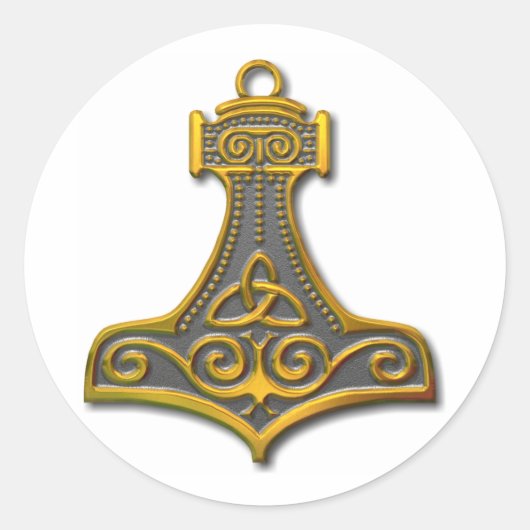 Thor's Hammer-gold Ronde Sticker (Voorkant)