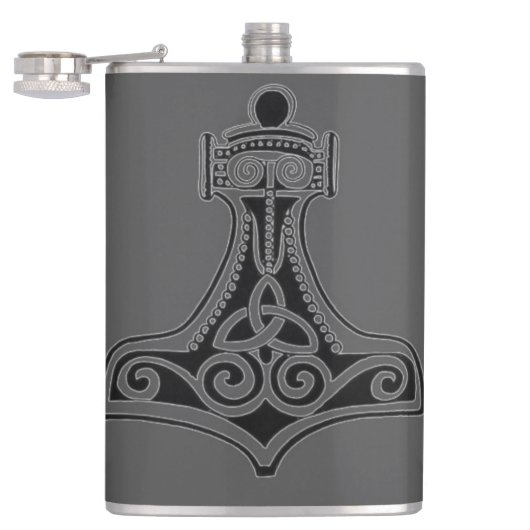 Thors hammer (grijs) heupfles (Geopend)