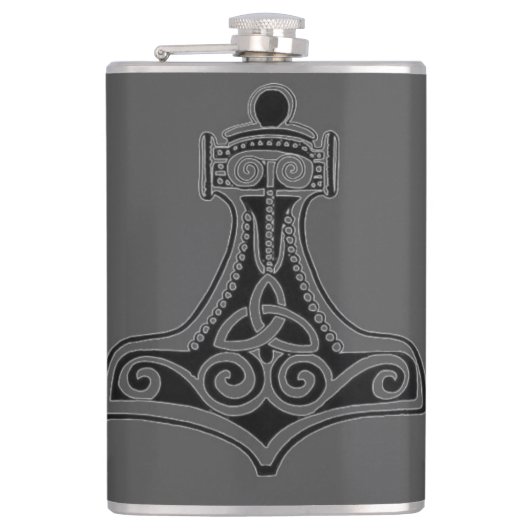 Thors hammer (grijs) heupfles (Voorkant)