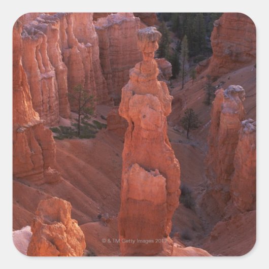 Thors hammer hoodoo op Navajo Trail Vierkante Sticker (Voorkant)
