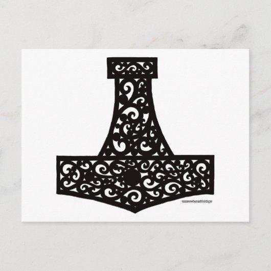 Thors Hammer in Black Briefkaart (Voorkant)