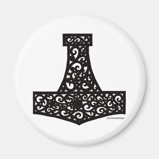 Thors Hammer in Black Magneet (Voorkant)