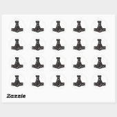 Thors Hammer in Black Ronde Sticker (Vel)