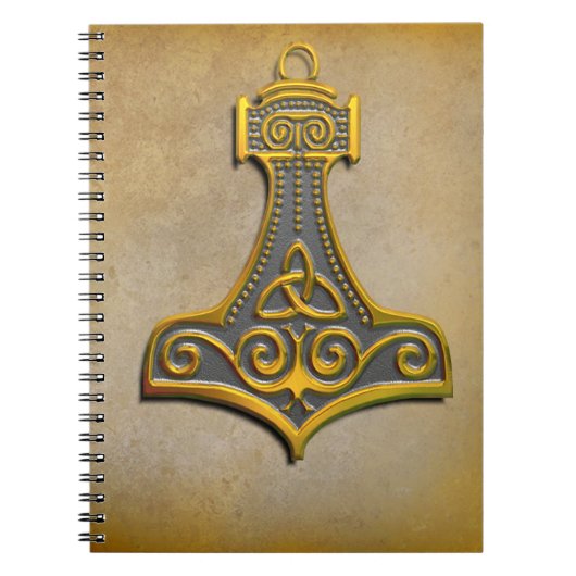 Thors hammer in Gold Notitieboek (Voorkant)
