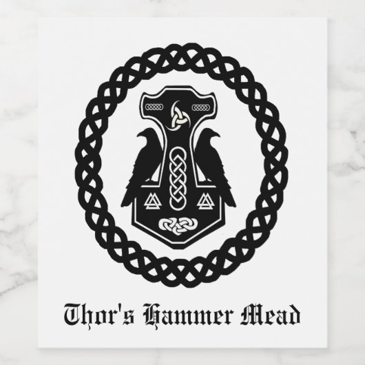 Thor's Hammer Mead Wijn Etiket (Enkel label)