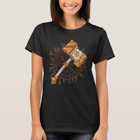 Thors Hammer Odin Viking Gott T-shirt (Voorkant)
