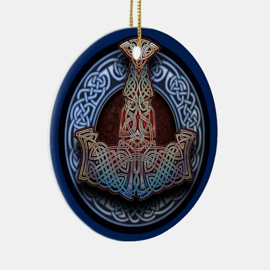 Thors Hammer Pendant/Ornament Keramisch Ornament (Rechts)