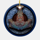 Thors Hammer Pendant/Ornament Keramisch Ornament (Achterkant)