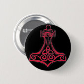 Thors Hammer Red Ronde Button 5,7 Cm (Voorkant /achterkant)