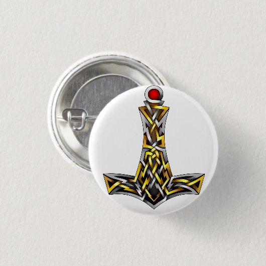 Thor's Hammer Ronde Button 3,2 Cm (Voorkant /achterkant)
