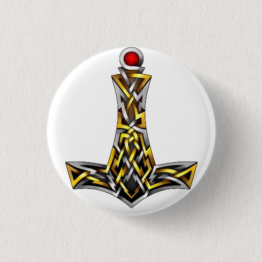 Thor's Hammer Ronde Button 3,2 Cm (Voorkant)