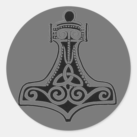 Thors Hammer Ronde Sticker (Voorkant)