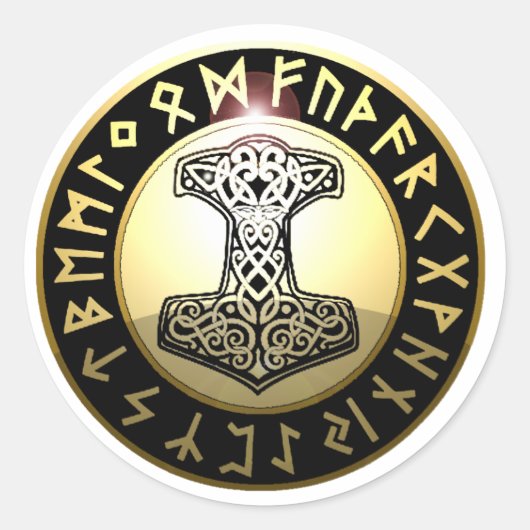 Thor's Hammer Ronde Sticker (Voorkant)
