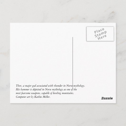 Thor's Hammer-Silver Briefkaart (Achterkant)