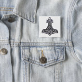 Thor's Hammer-Silver Vierkante Button 5,1 Cm (In situ)