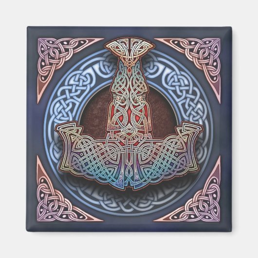 Thor's Hammer Square Magnet (Voorkant)