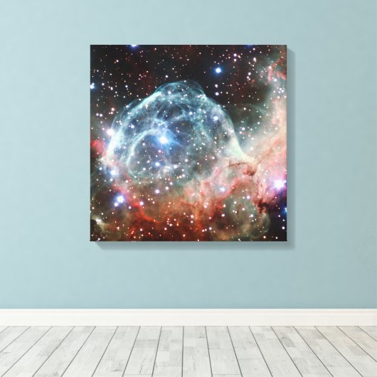 Thor's Helmet Nebula Space Canvas Afdruk (Insitu (Houten vloer))