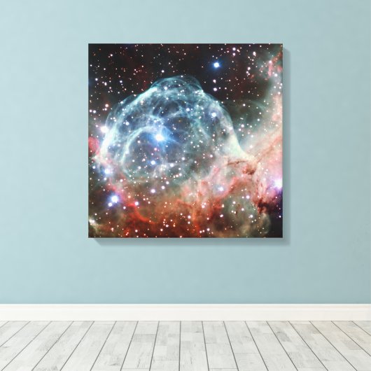 Thor's Helmet Nebula Space Canvas Afdruk (Insitu (Houten vloer))