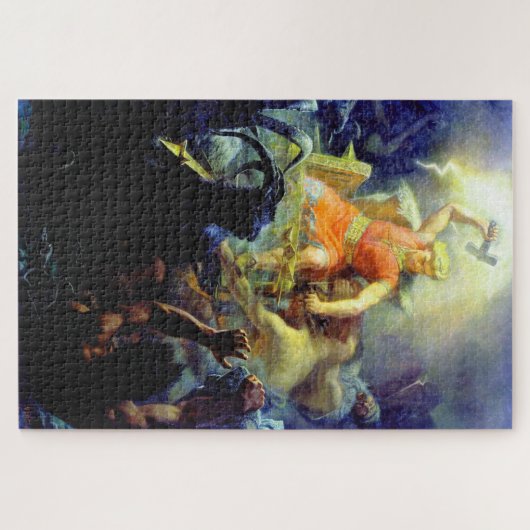Thors strijd met de Giants Mårten Winge Legpuzzel (Horizontaal)