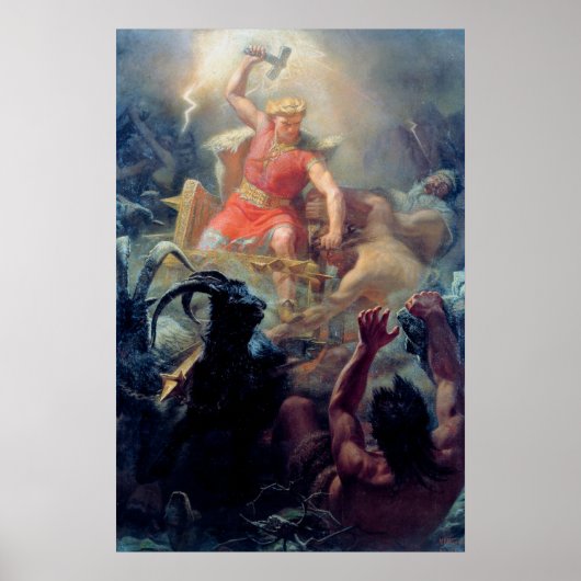 Thors strijd met de Giants Mårten Winge Poster (Voorkant)