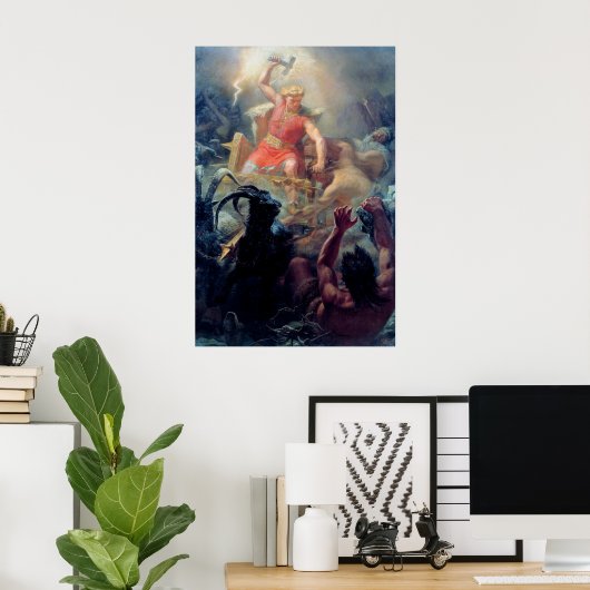 Thors strijd met de Giants Mårten Winge Poster (Thuiskantoor)
