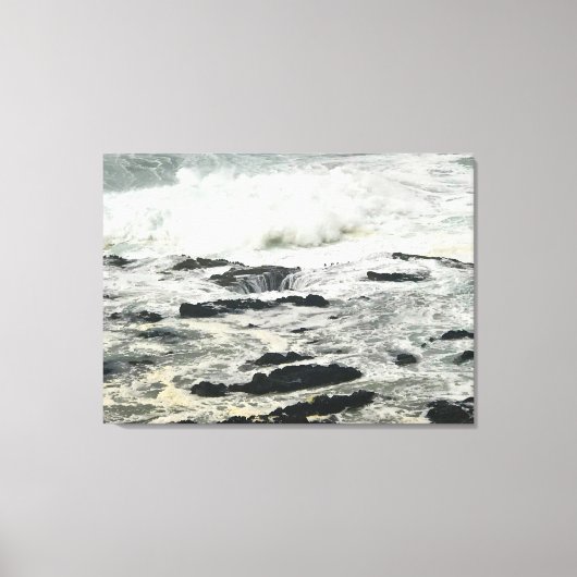 Thor's Well, Cape Perpetua, Oregon Coast Canvas Afdruk (Voorkant)