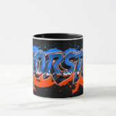 Thorsten Vorname Name Graffiti blue orange Tasse Mok (Midden)
