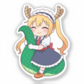 Thoru Chibi Dragon Meid Kunst Sticker (Voorkant)