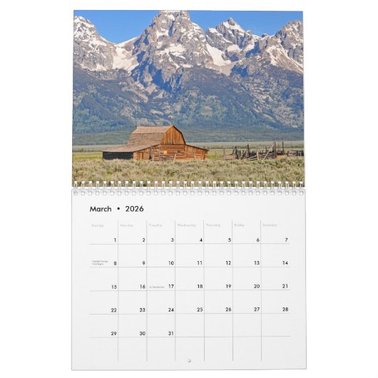Those Grand Tetons, a 12-Month 2026 Calendar Kalender (Mar 2026)