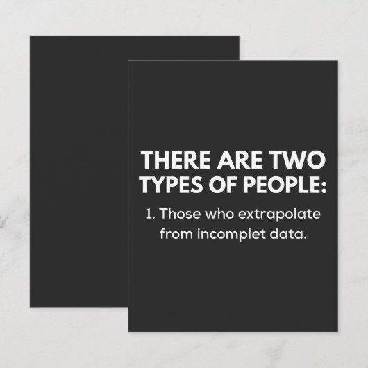 Those who extrapolate from incomplete data bedankkaart (Voorkant / Achterkant)