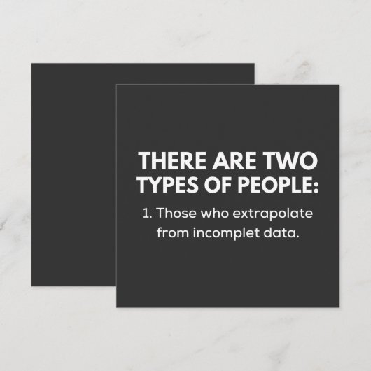 Those who extrapolate from incomplete data kaart (Voorkant / Achterkant)