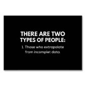 Those who extrapolate from incomplete data kaart (Voorkant)