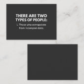 Those who extrapolate from incomplete data visitekaartje (Voorkant / Achterkant)