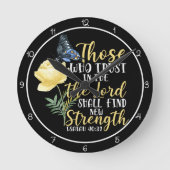 Those Who Trust In The Lord Butterfly And Rose Ronde Klok (Voorkant)