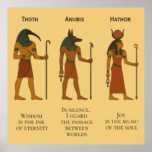 Thoth, Anubis & Hathor - Oude Egyptische Godheid Poster