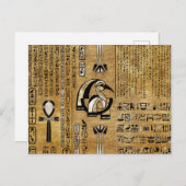 Thoth - Djhuty Egytian God - Gold en Pearl Briefkaart (Voorkant / Achterkant)