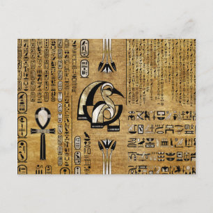 Thoth - Djhuty Egytian God - Gold en Pearl Briefkaart