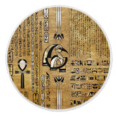 Thoth - Djhuty Egytian God - Gold en Pearl Keramische Knop (Voorkant)