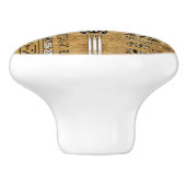 Thoth - Djhuty Egytian God - Gold en Pearl Keramische Knop (Zijkant)