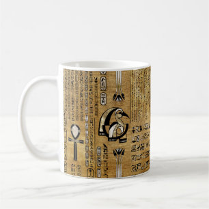 Thoth - Djhuty Egytian God - Gold en Pearl Koffiemok