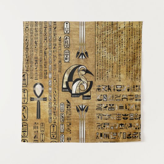 Thoth - Djhuty Egytian God - Gold en Pearl Wandkleed (Voorkant)