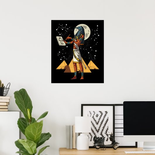 Thoth Egyptian God Ancient Pyramids Mythology Poster (Thuiskantoor)