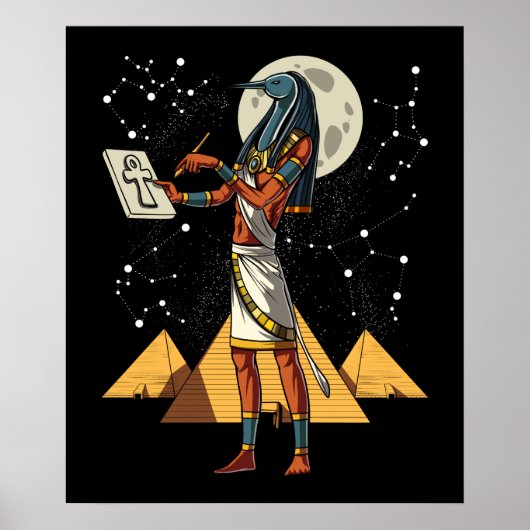 Thoth Egyptian God Ancient Pyramids Mythology Poster (Voorkant)