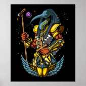 Thoth Egyptian God Ankh Scarab Ancient Symbol Poster (Voorkant)