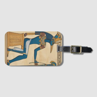 Thoth, Egyptische God. Smaragdgroene tabletten. Bagagelabel