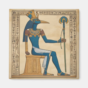 Thoth, Egyptische God. Smaragdgroene tabletten. Magneet